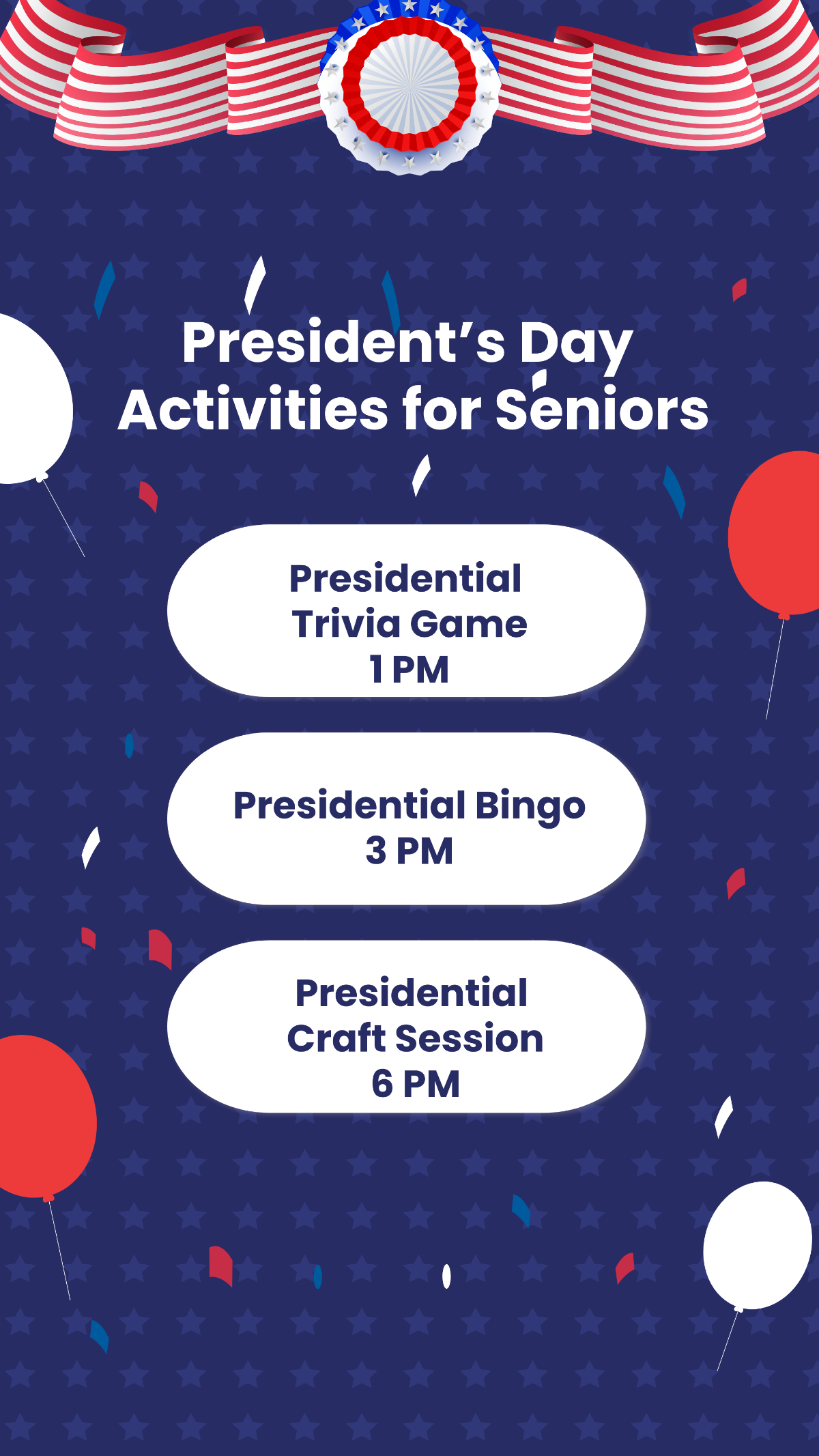 President's Day Activities for Seniors Template