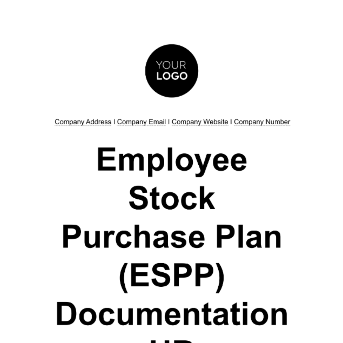 Employee Stock Purchase Plan (ESPP) Documentation HR Template - Edit Online & Download