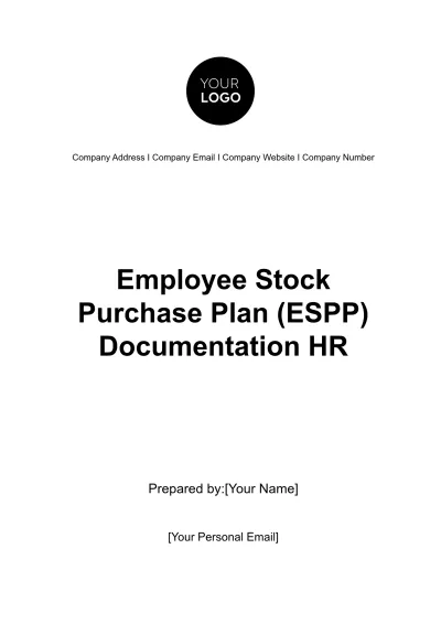 Free Employee Stock Purchase Plan (ESPP) Documentation HR Template to Edit Online