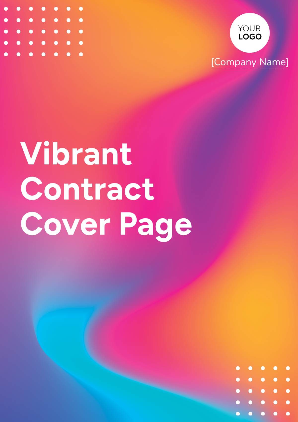 Vibrant Contract Cover Page Template