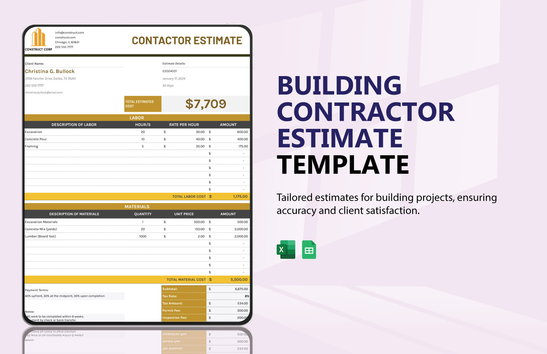 Auto Body Shop Estimate Template In Word PDF Google Docs Download