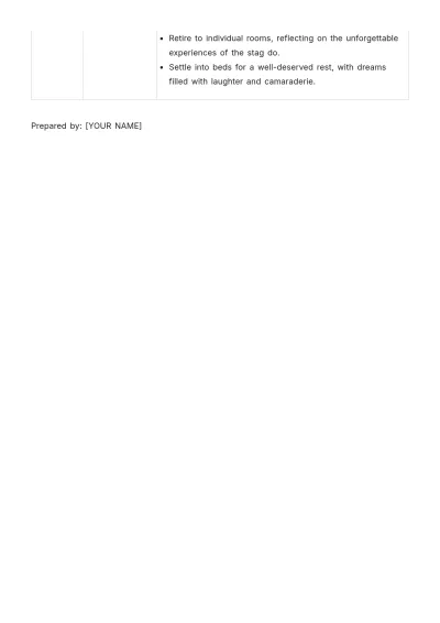 Free Stag Do Itinerary Template to Edit Online
