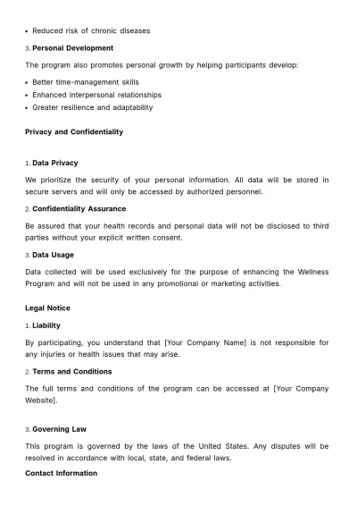 Free Wellness Program Enrollment Notice HR Template to Edit Online