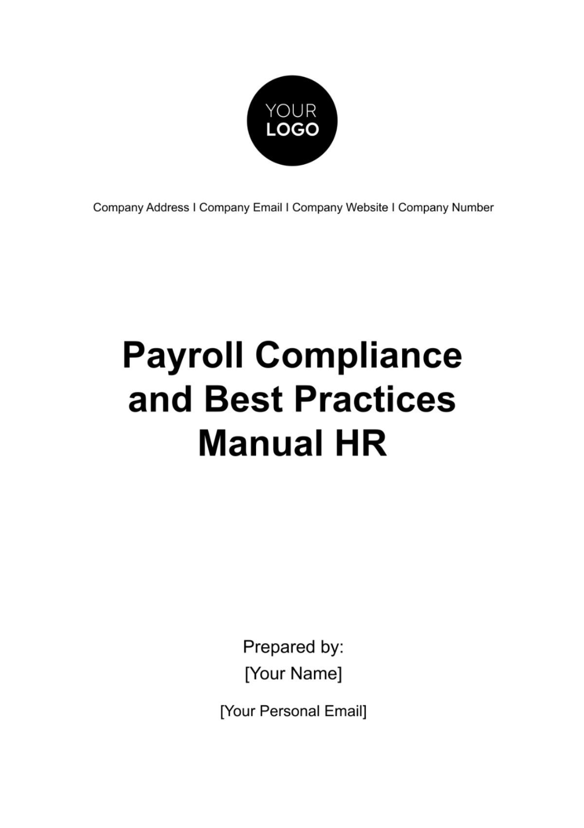 Payroll Compliance and Best Practices Manual HR Template