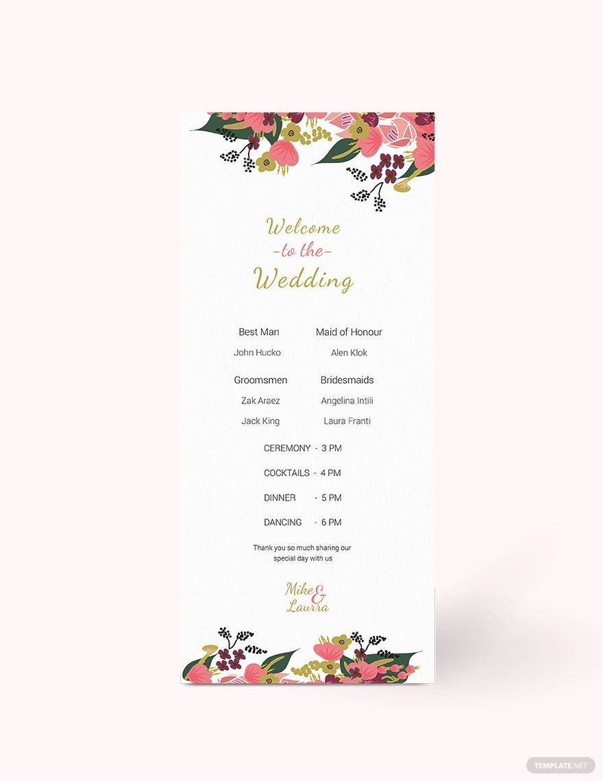 pink-floral-wedding-program-card