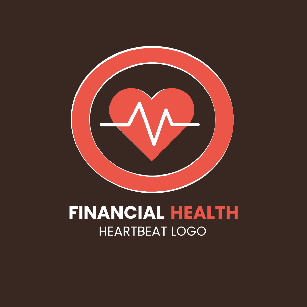 Financial Health Heartbeat Logo Template
