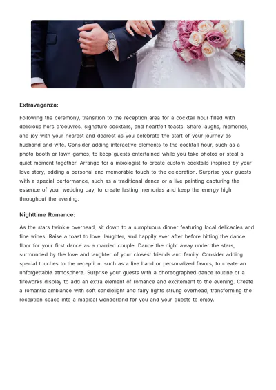 Free Destination Wedding Itinerary Template to Edit Online