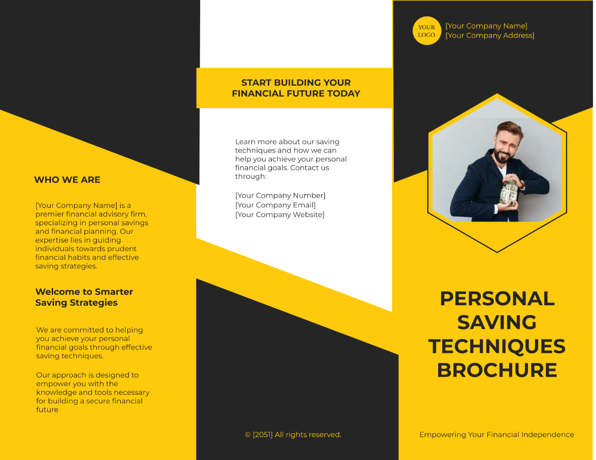 Free Personal Saving Techniques Brochure Template