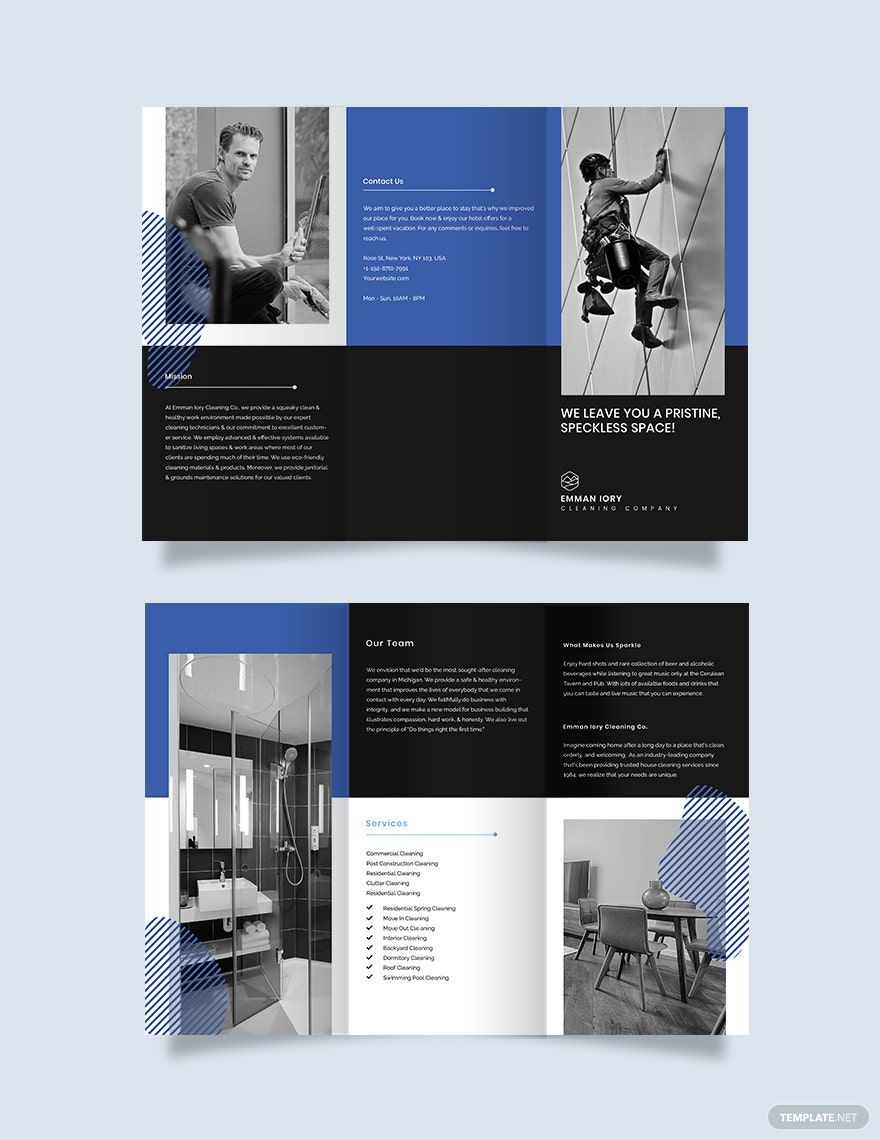 Free Creative Cleaning Tri-Fold Brochure Template