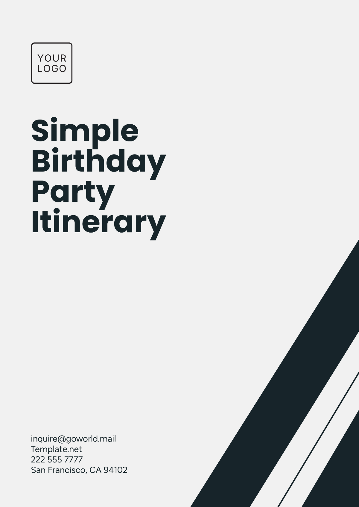 Simple Birthday Party Itinerary Template - Edit Online & Download