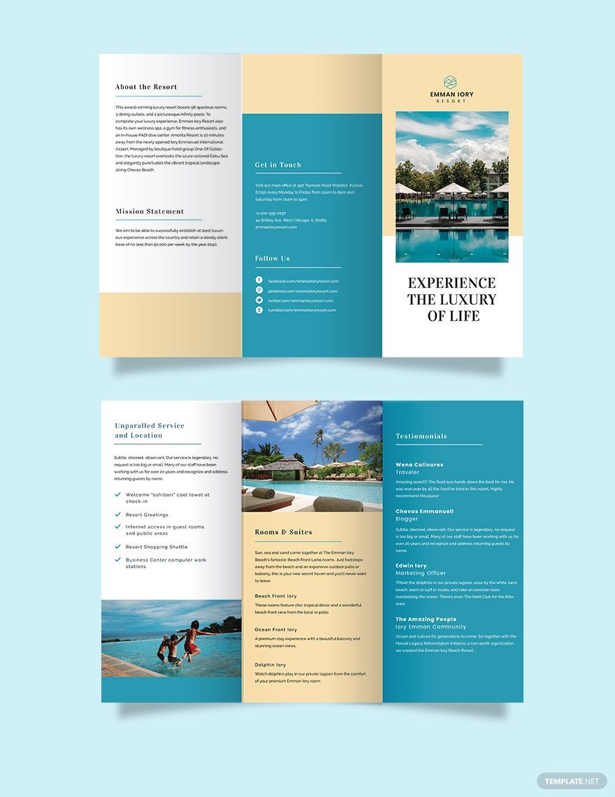 Hill Resort Tri-Fold Brochure Template