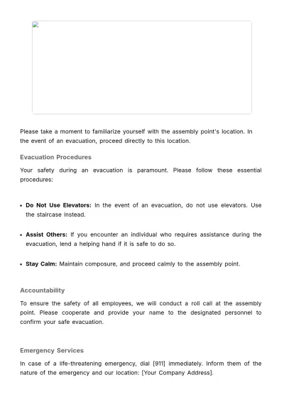 Free Emergency Assembly Point Notice HR Template to Edit Online