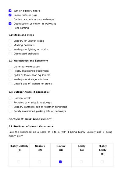 Free Slip, Trip, and Fall Risk Assessment HR Template to Edit Online