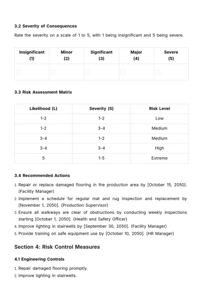 Free Slip, Trip, and Fall Risk Assessment HR Template to Edit Online