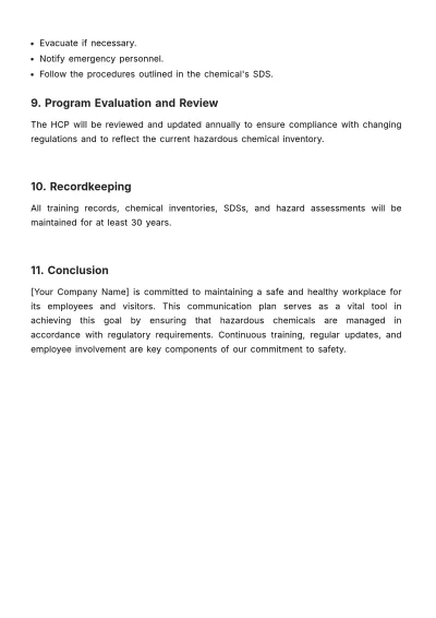 Free Hazard Communication Plan HR Template to Edit Online