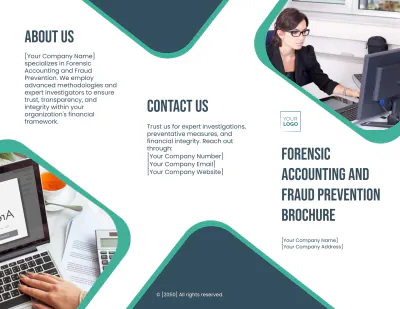 Free Forensic Accounting and Fraud Prevention Brochure Template to Edit Online