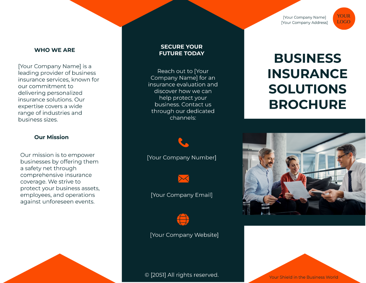 Free Business Insurance Solutions Brochure Template