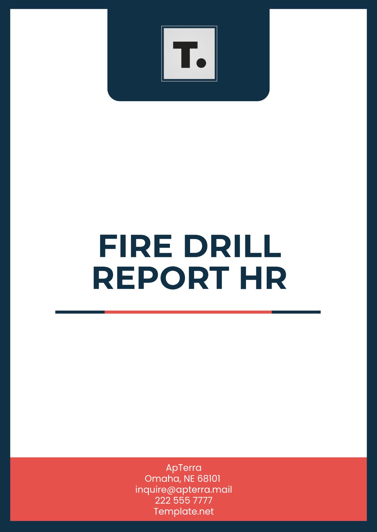 Fire Drill Report HR Template