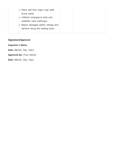 Free Safety Inspection Schedule HR Template to Edit Online