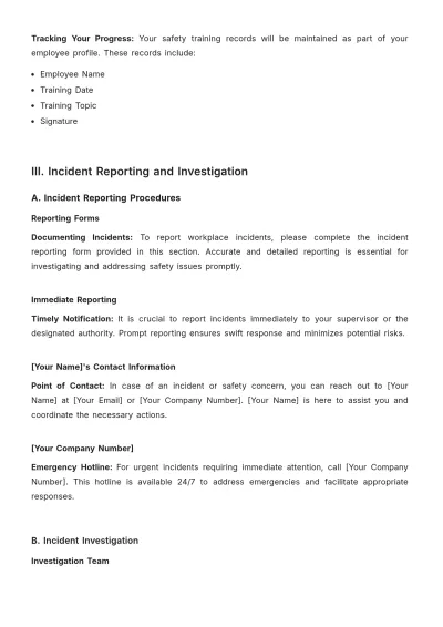 Free OSHA (Occupational Safety and Health Administration) Compliance Document HR Template to Edit Online