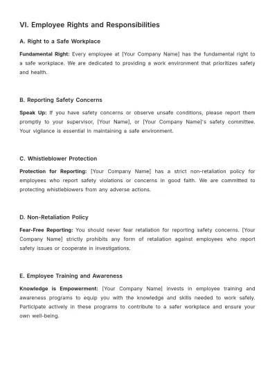Free OSHA (Occupational Safety and Health Administration) Compliance Document HR Template to Edit Online