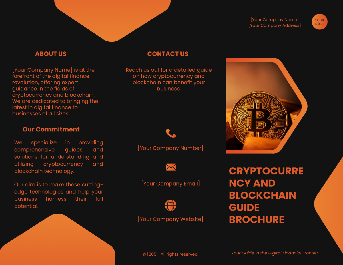 Free Cryptocurrency and Blockchain Guide Brochure Template