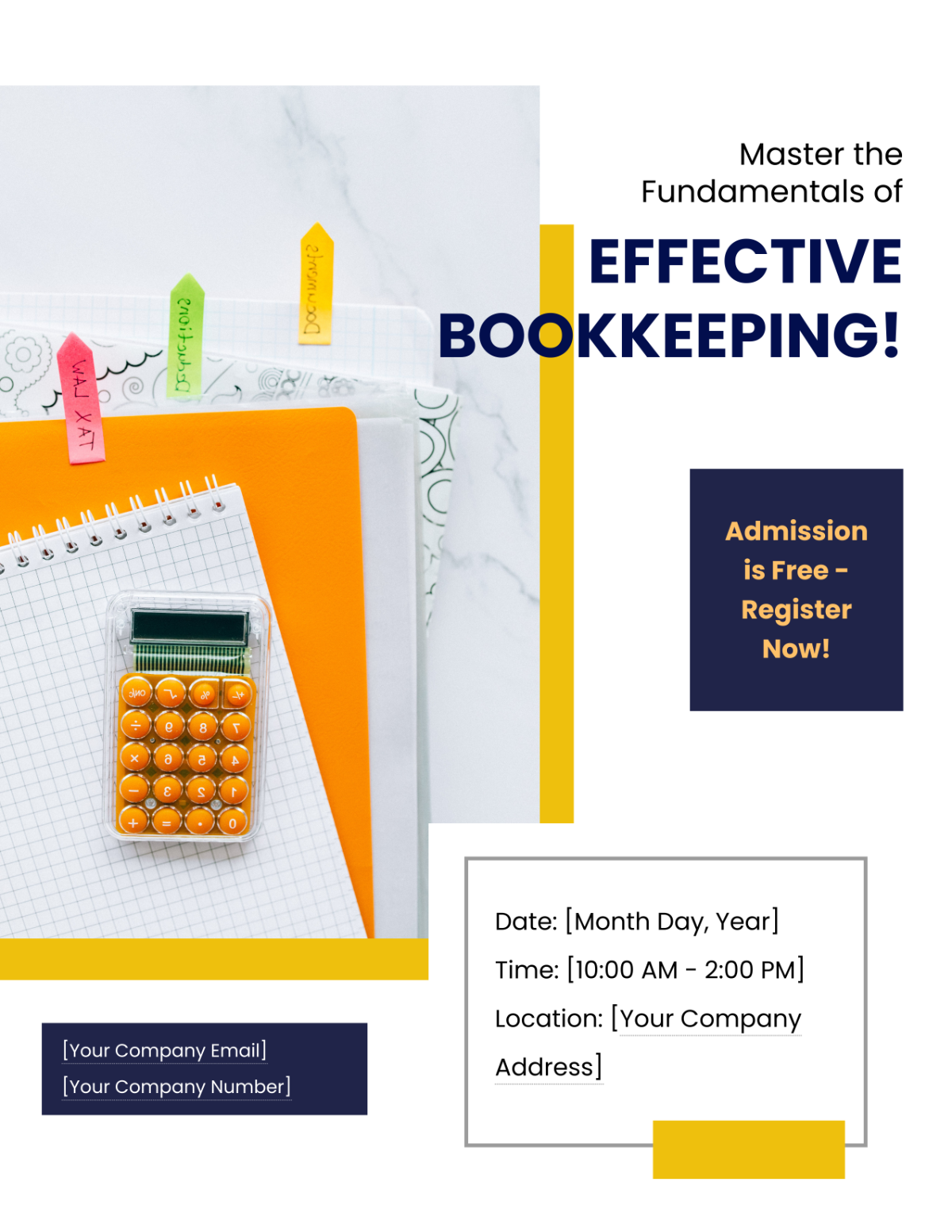 Bookkeeping Basics Seminar Flyer Template