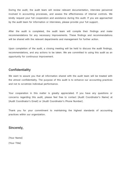 Free Accounting Internal Audit Notification Template to Edit Online