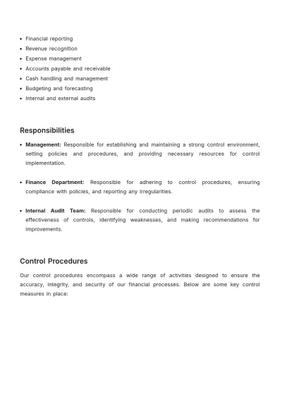 Free Accounting Internal Audit Control Document Template to Edit Online