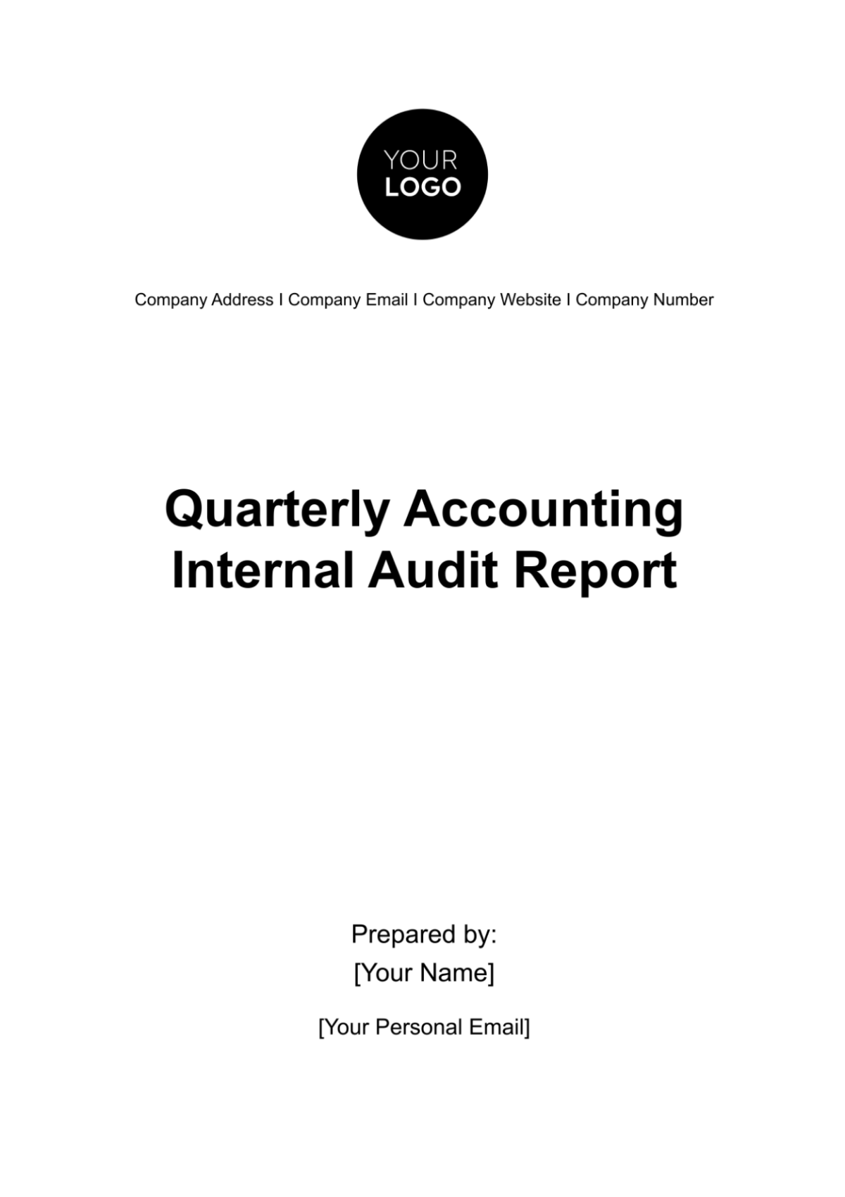 Quarterly Accounting Internal Audit Report Template