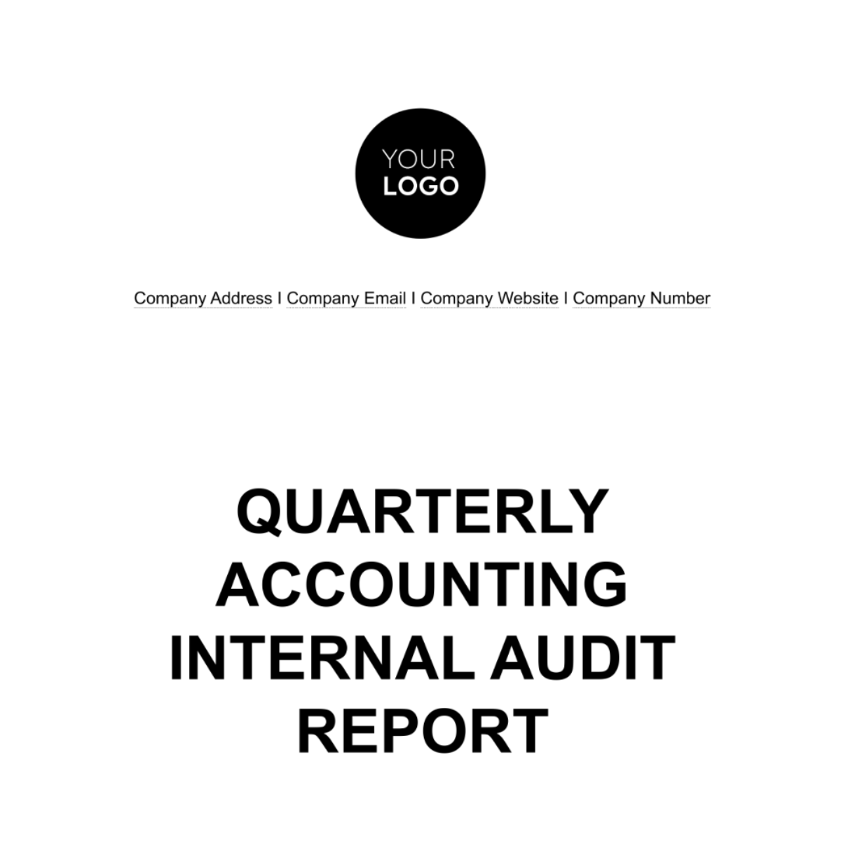 Quarterly Accounting Internal Audit Report Template