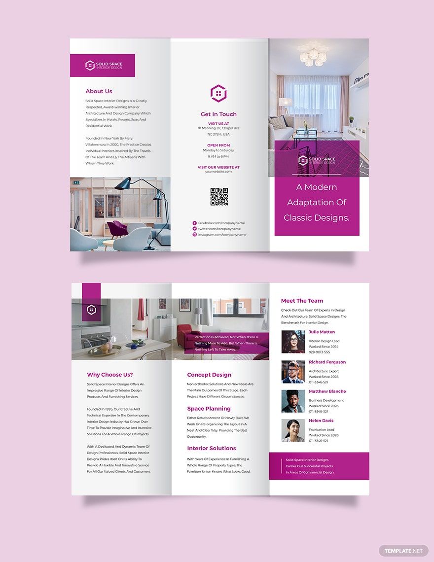 Interior Design Consultancy Tri-Fold Brochure Template