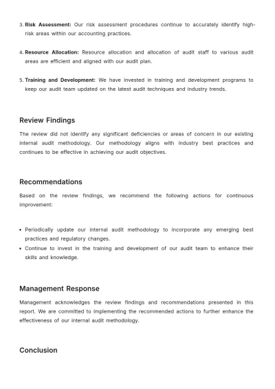 Free Accounting Internal Audit Methodology Review Template to Edit Online