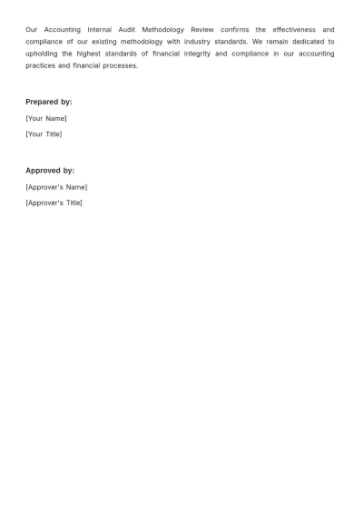 Free Accounting Internal Audit Methodology Review Template to Edit Online