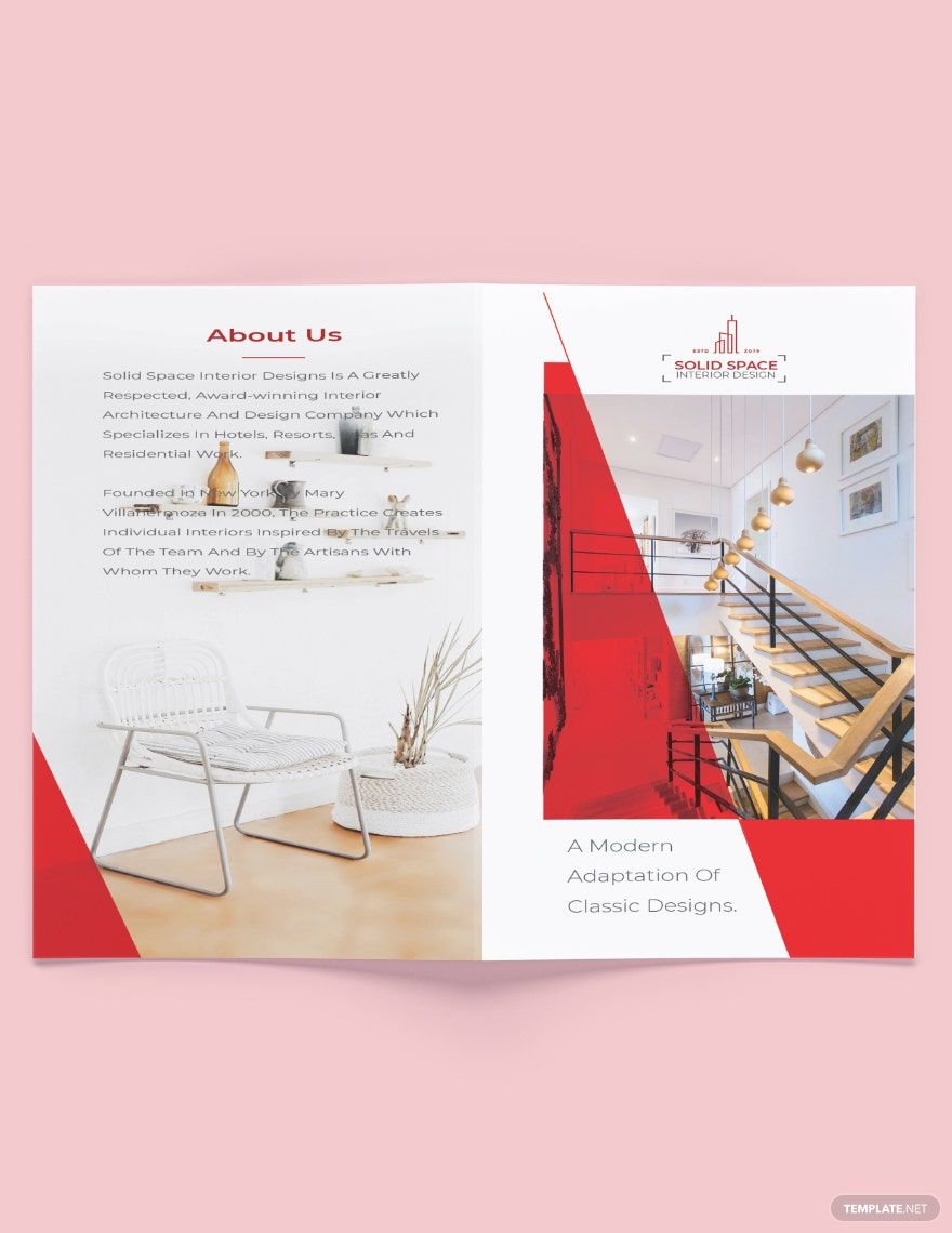 Interior Designer Bi-Fold Brochure Template