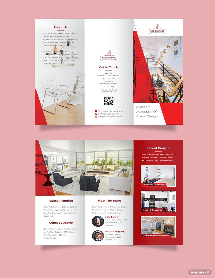 Interior Designer Tri-Fold Brochure Template