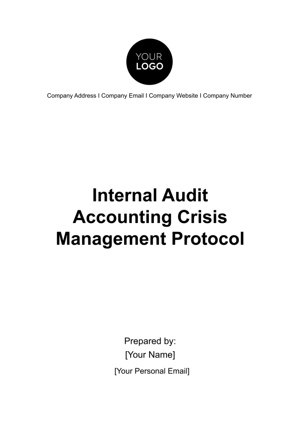 Internal Audit Accounting Crisis Management Protocol Template