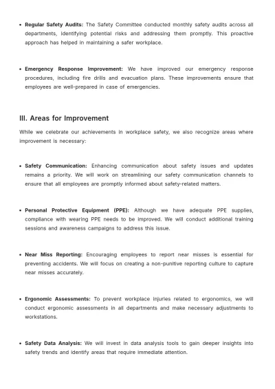Free Safety Committee Review HR Template to Edit Online