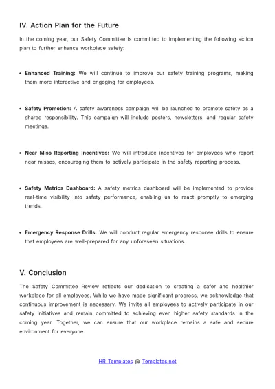 Free Safety Committee Review HR Template to Edit Online