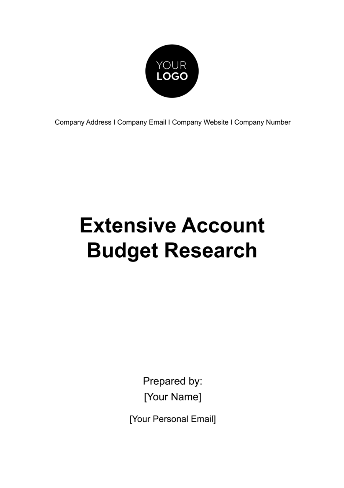 Free Extensive Account Budget Research Template