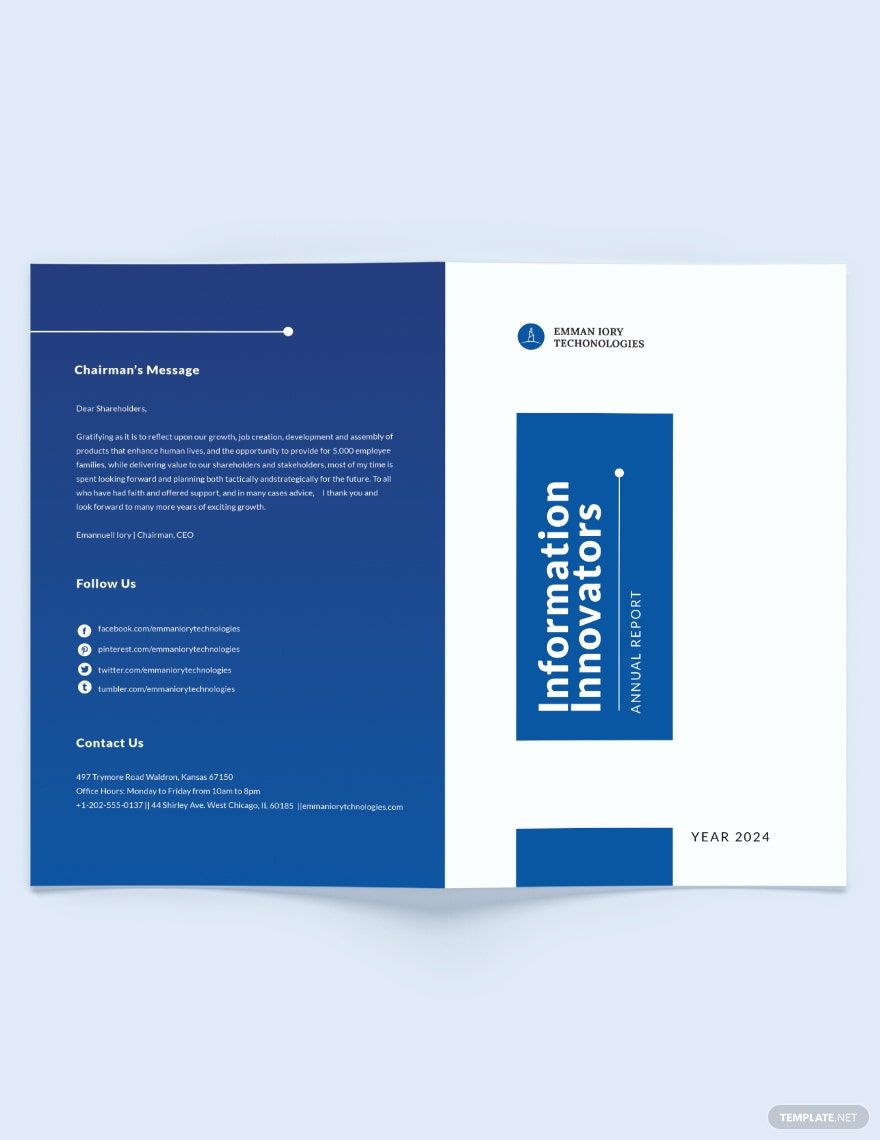 IT Annual Report Bi-Fold Brochure Template