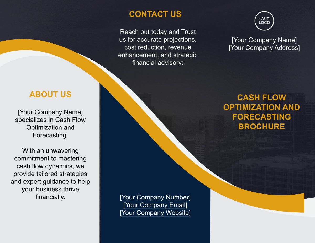 Cash Flow Optimization and Forecasting Brochure Template
