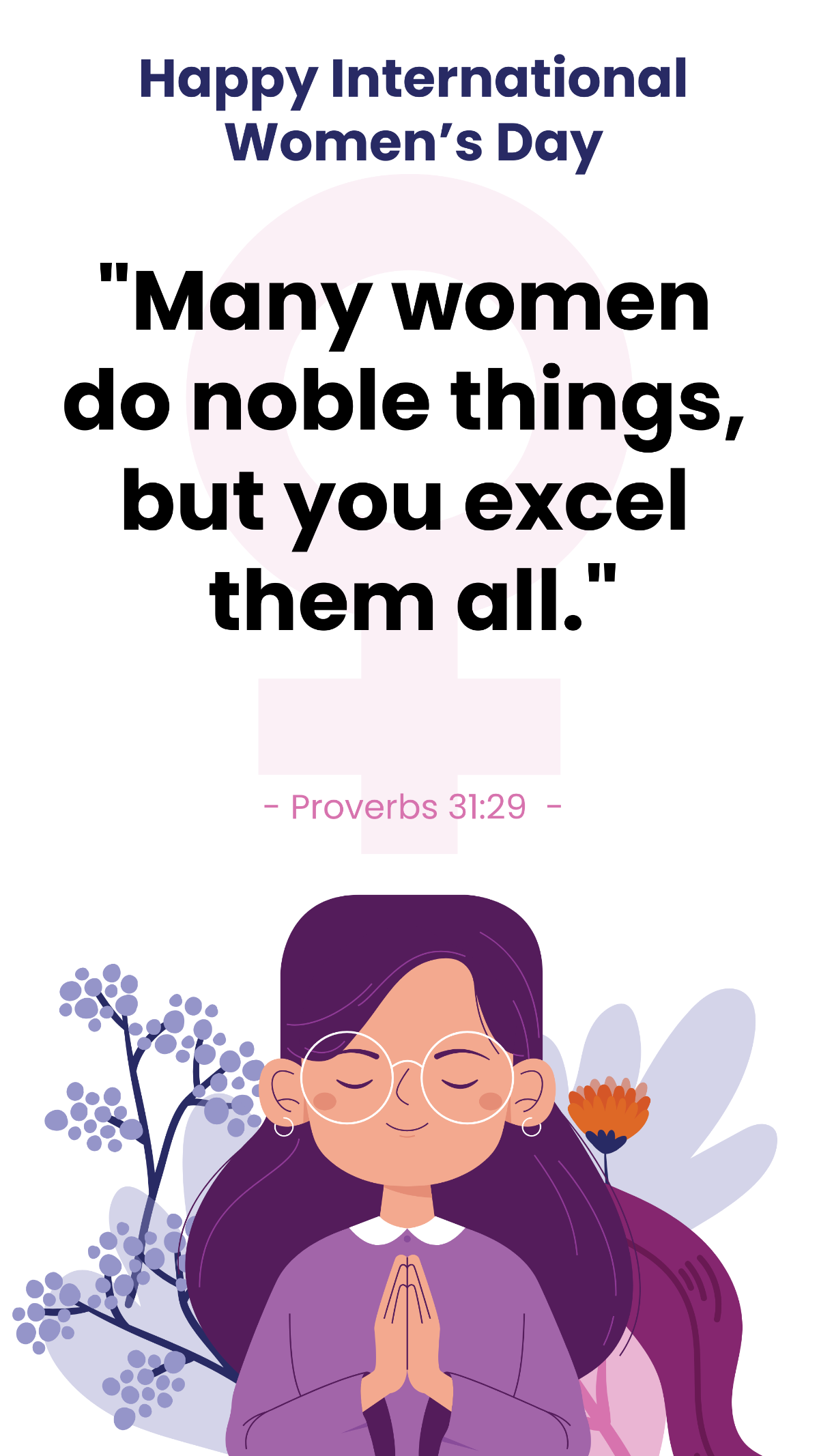 International Women's Day Christian Quotes Template
