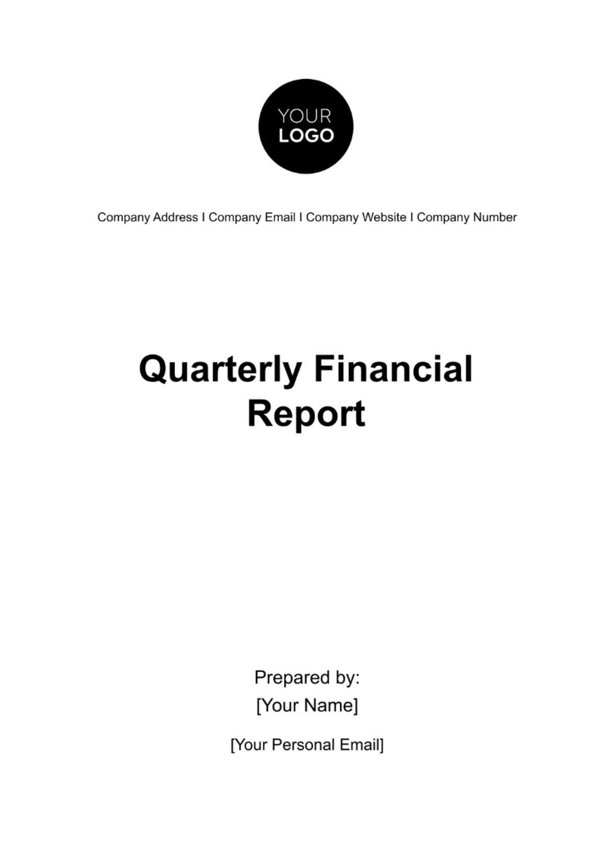 Quarterly Financial Report Template