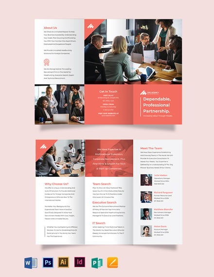 manpower agency tri fold brochure template