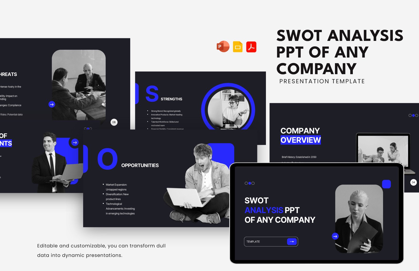 SWOT Analysis PPT of any Company Template