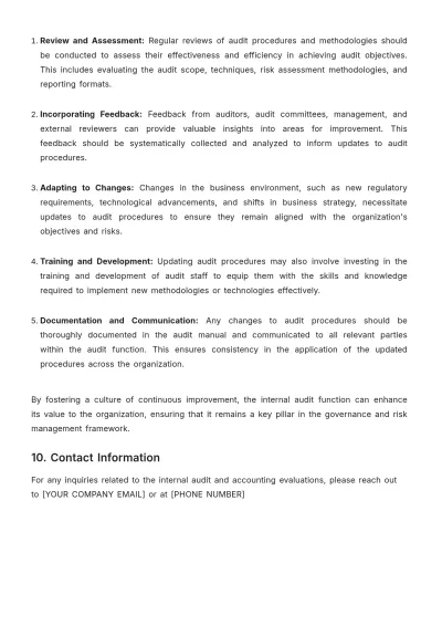 Free Internal Audit Accounting Evaluation Manual Template to Edit Online