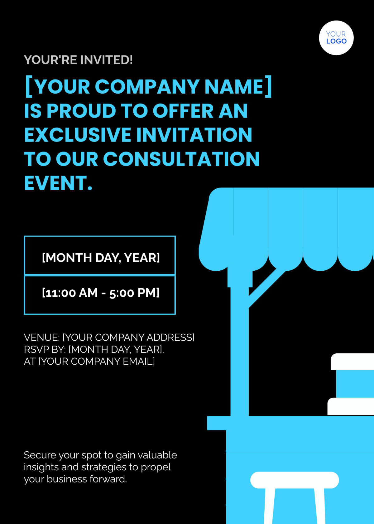 Free Small Business Accounting Consultation Invitation Card Template