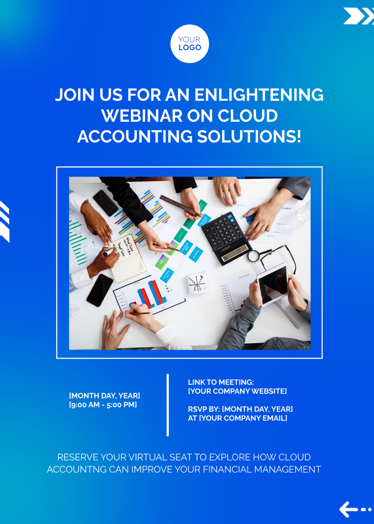 Free Cloud Accounting Solutions Webinar Invitation Card Template