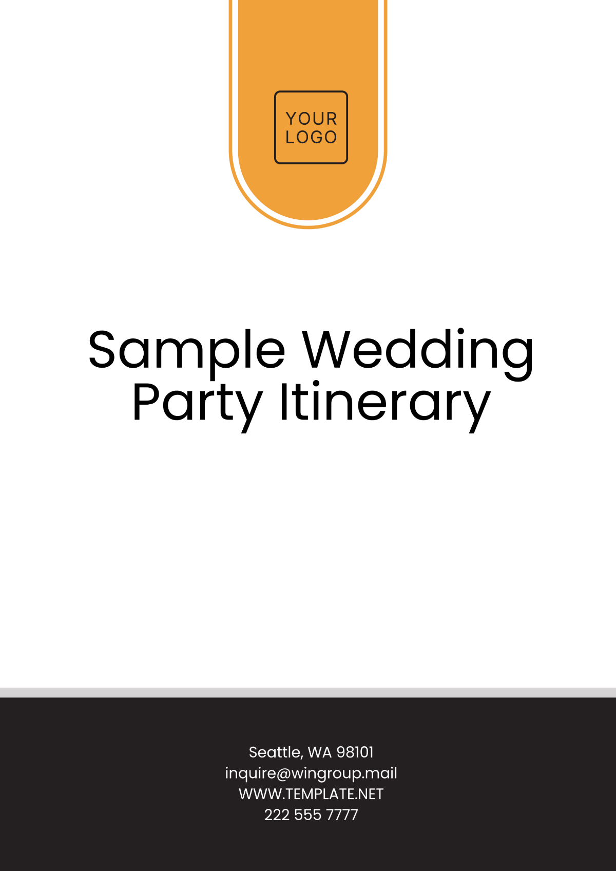 Sample Wedding Party Itinerary Template - Edit Online & Download